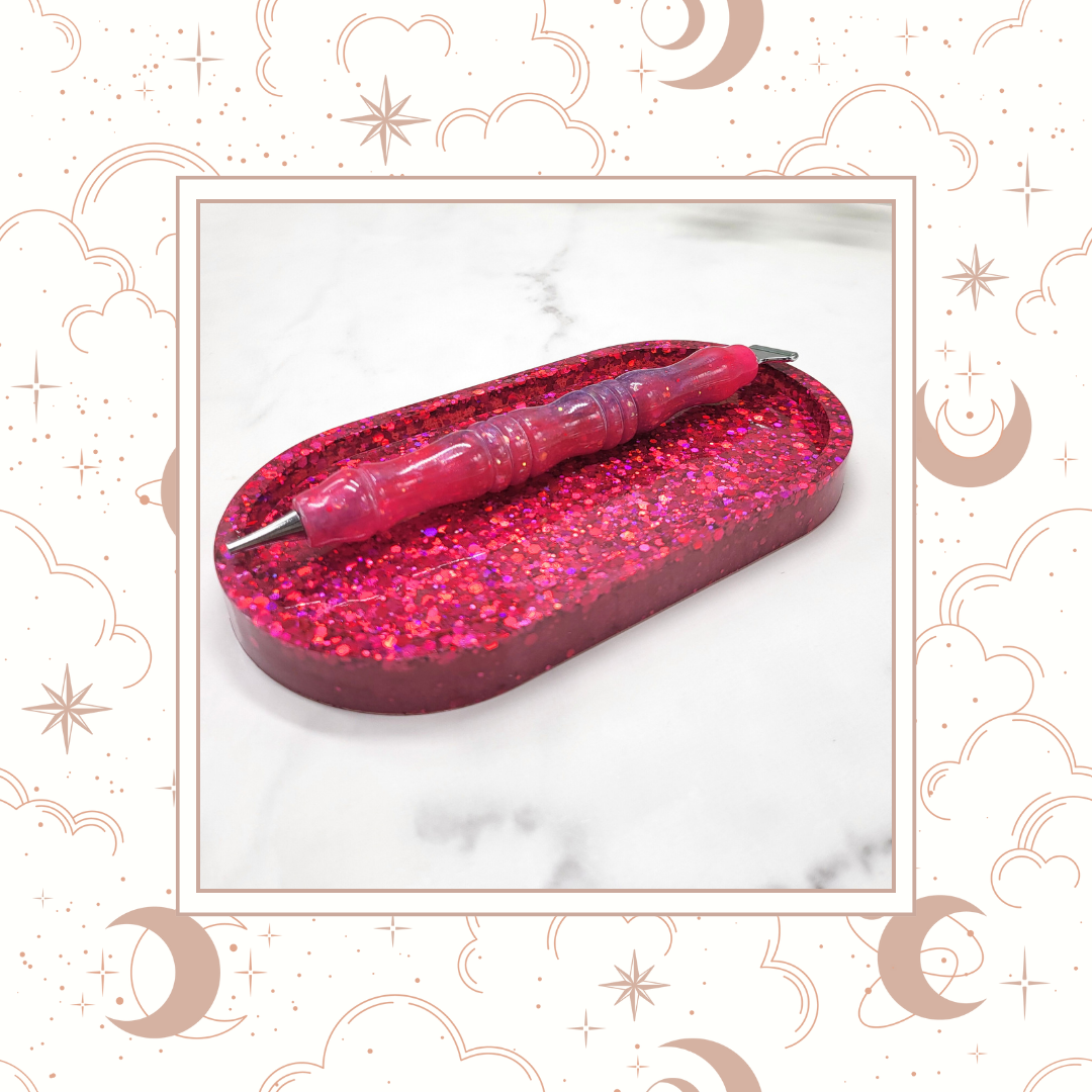 Be Mine Glitter Trinket Tray, Tray for Jewelry, Tray for Crafting, Diamond Painting Tray, Pencil Tray, Beading Tray - Made to Order