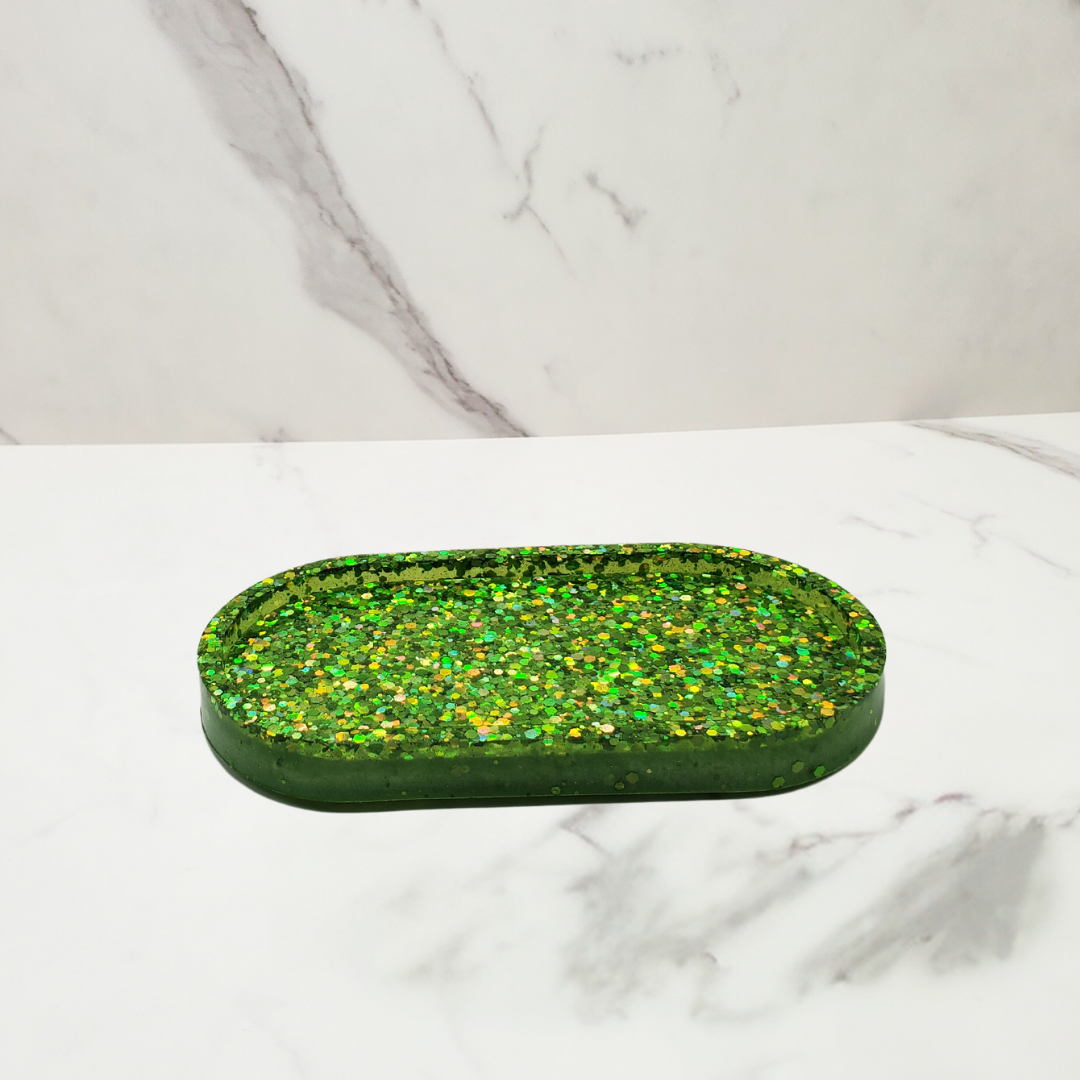 "Margaritas" Glitter Trinket Tray, Tray for Jewelry, Tray for Crafting, Diamond Painting Tray, Pencil Tray, Beading Tray