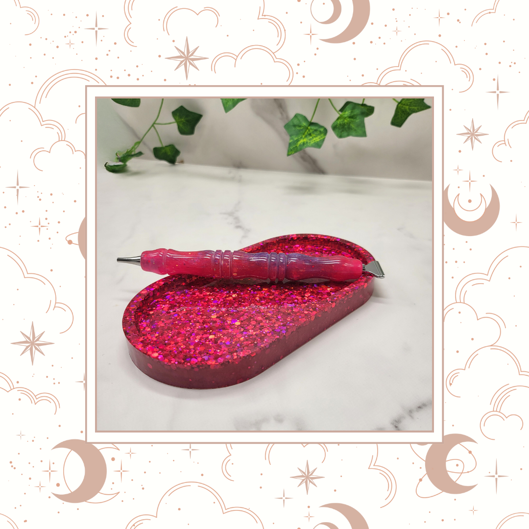 Be Mine Glitter Trinket Tray, Tray for Jewelry, Tray for Crafting, Diamond Painting Tray, Pencil Tray, Beading Tray - Made to Order