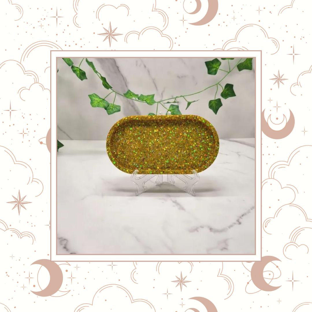 "New Years Eve" Glitter Trinket Tray, Tray for Jewelry, Tray for Crafting, Diamond Painting Tray, Pencil Tray, Beading Tray