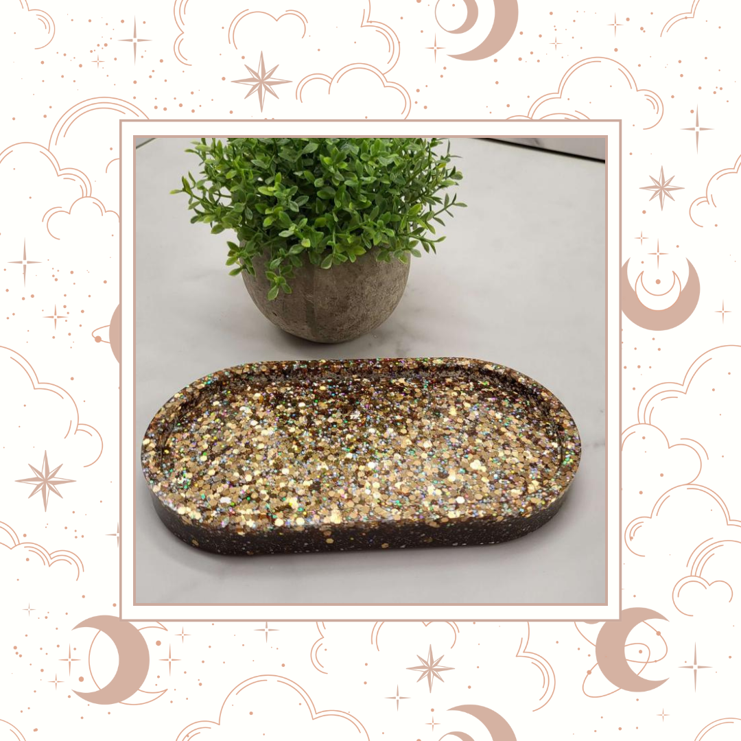 Roaring 20's Glitter Trinket Tray, Tray for Jewelry, Tray for Crafting, Diamond Painting Tray, Pencil Tray, Beading Tray - Roaring 20's