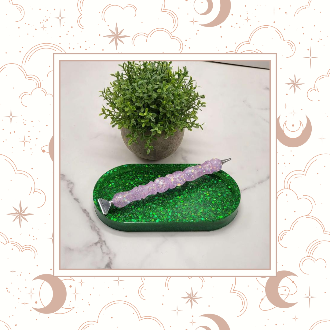Emerald City Glitter Trinket Tray, Tray for Jewelry, Tray for Crafting, Diamond Painting Tray, Pencil Tray, Beading Tray - Emerald City