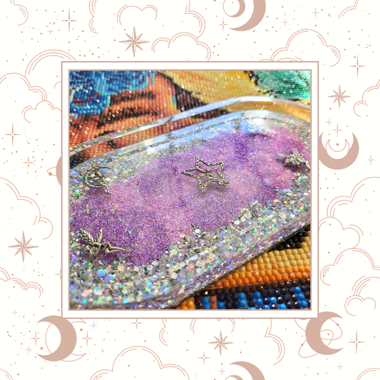 Fairy Cloud" Glitter Trinket Tray, Tray for Jewelry, Tray for Crafting, Diamond Painting Tray, Pencil Tray, Beading Tray - Special Release Tray