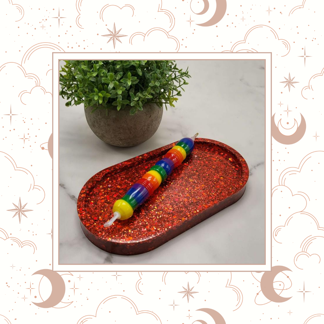 Ruby Slipper Glitter Trinket Tray, Tray for Jewelry, Tray for Crafting, Diamond Painting Tray, Pencil Tray, Beading Tray - Ruby Slipper