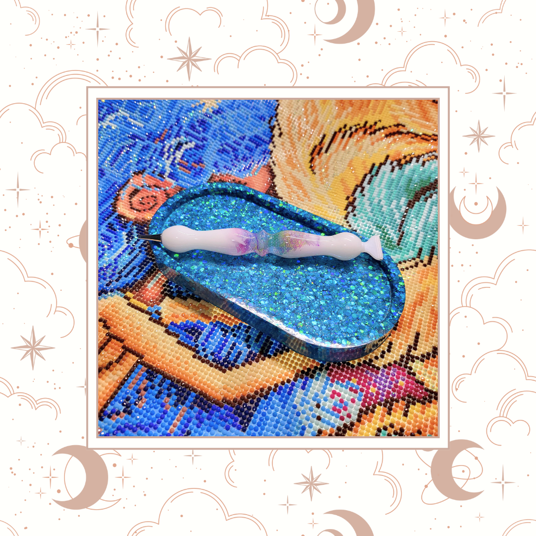 "Aqua" Glitter Trinket Tray, Tray for Jewelry, Tray for Crafting, Diamond Painting Tray, Pencil Tray, Beading Tray