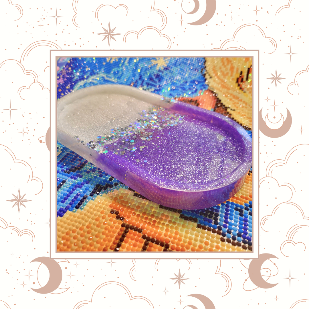 "Frosted Violet" Glitter Trinket Tray, Tray for Jewelry, Tray for Crafting, Diamond Painting Tray, Pencil Tray, Beading Tray - Special Release Tray