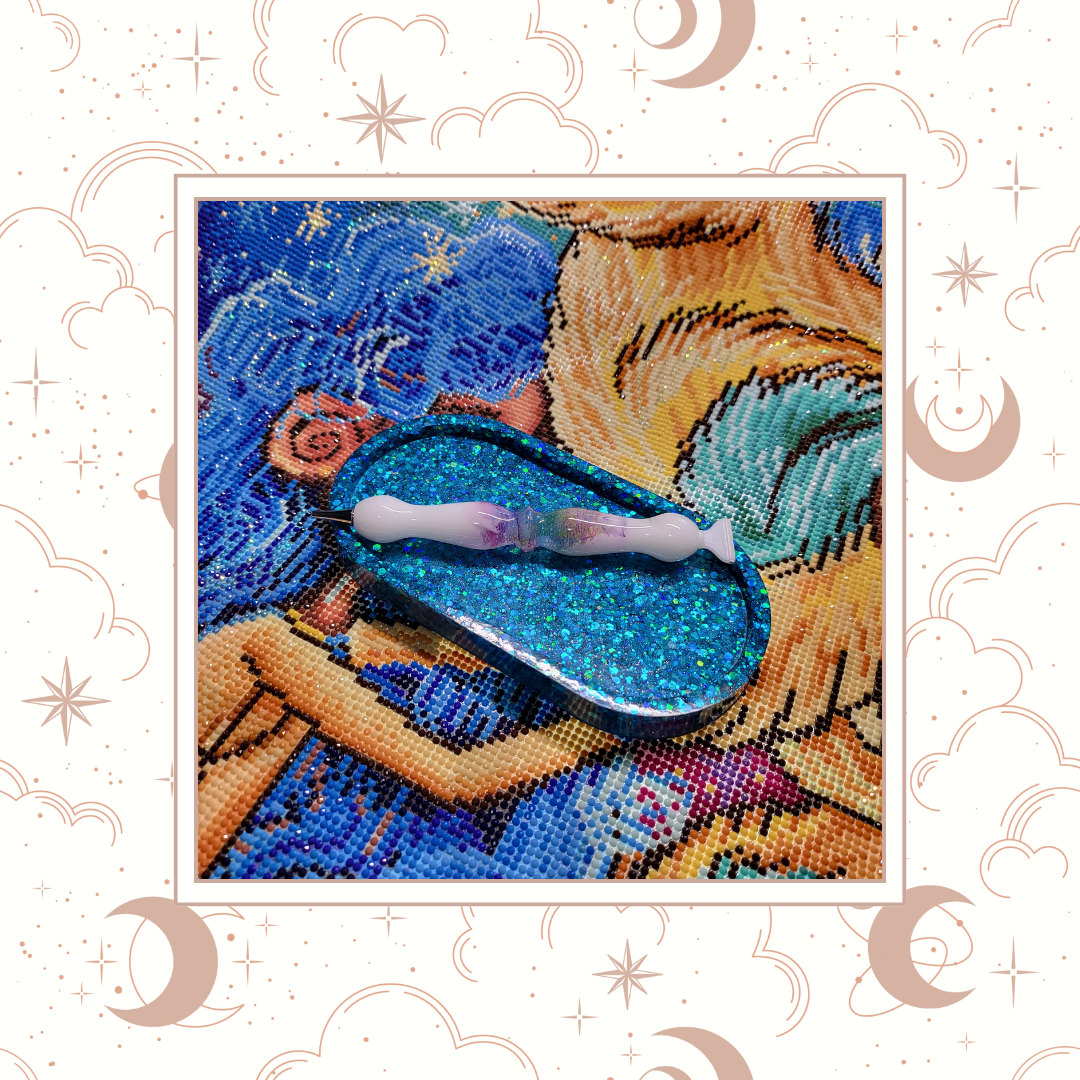 "Aqua" Glitter Trinket Tray, Tray for Jewelry, Tray for Crafting, Diamond Painting Tray, Pencil Tray, Beading Tray