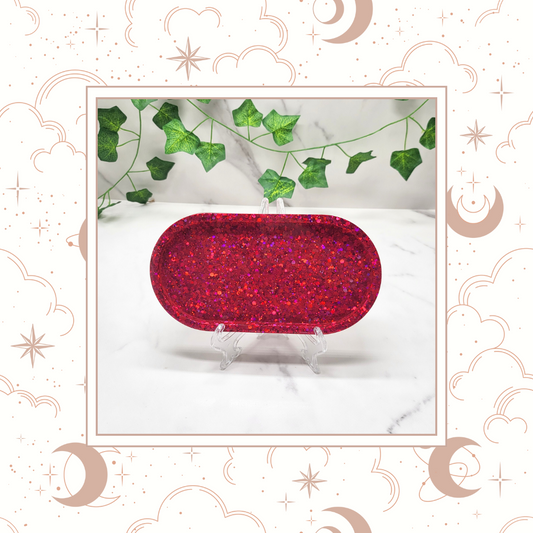 Be Mine Glitter Trinket Tray, Tray for Jewelry, Tray for Crafting, Diamond Painting Tray, Pencil Tray, Beading Tray - Made to Order