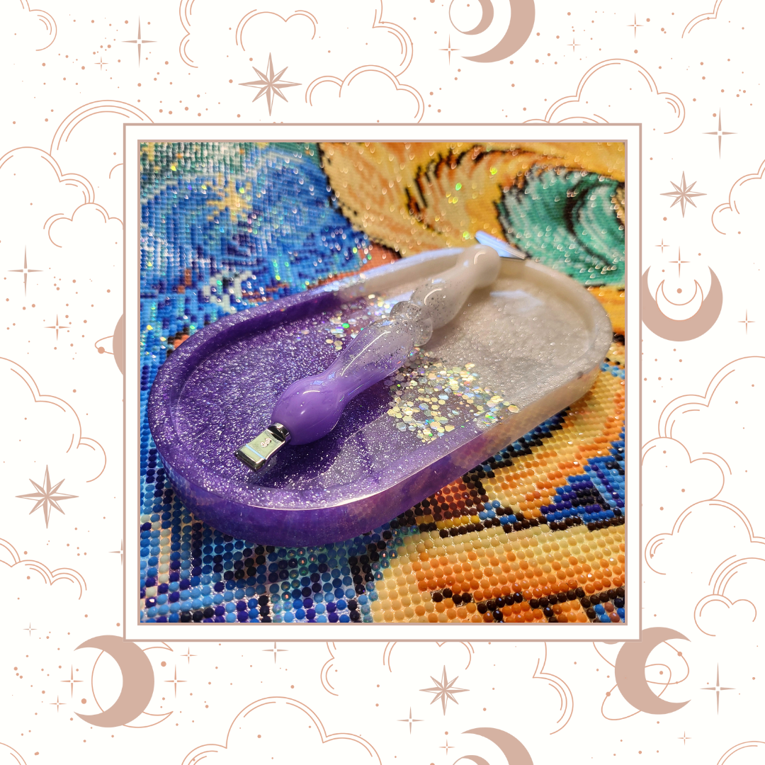 "Frosted Violet" Glitter Trinket Tray, Tray for Jewelry, Tray for Crafting, Diamond Painting Tray, Pencil Tray, Beading Tray - Special Release Tray