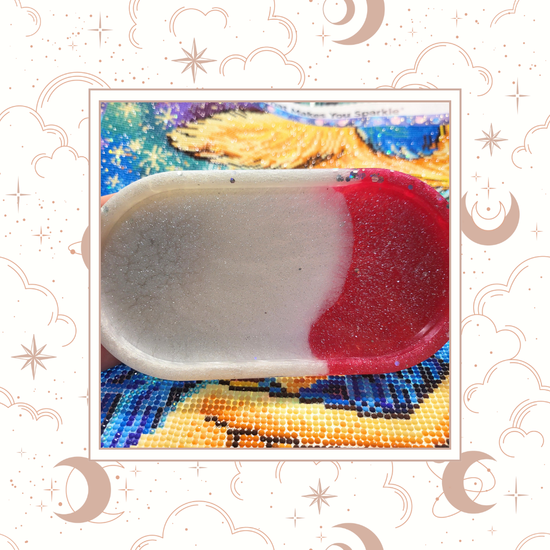 "Raspberry Ripple" Glitter Trinket Tray, Tray for Jewelry, Tray for Crafting, Diamond Painting Tray, Pencil Tray, Beading Tray - Special Release Tray